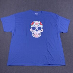 Gildan Wrigley Field‎ Mens Blue White Skull Graphic North Side T-Shirt Size 3XL